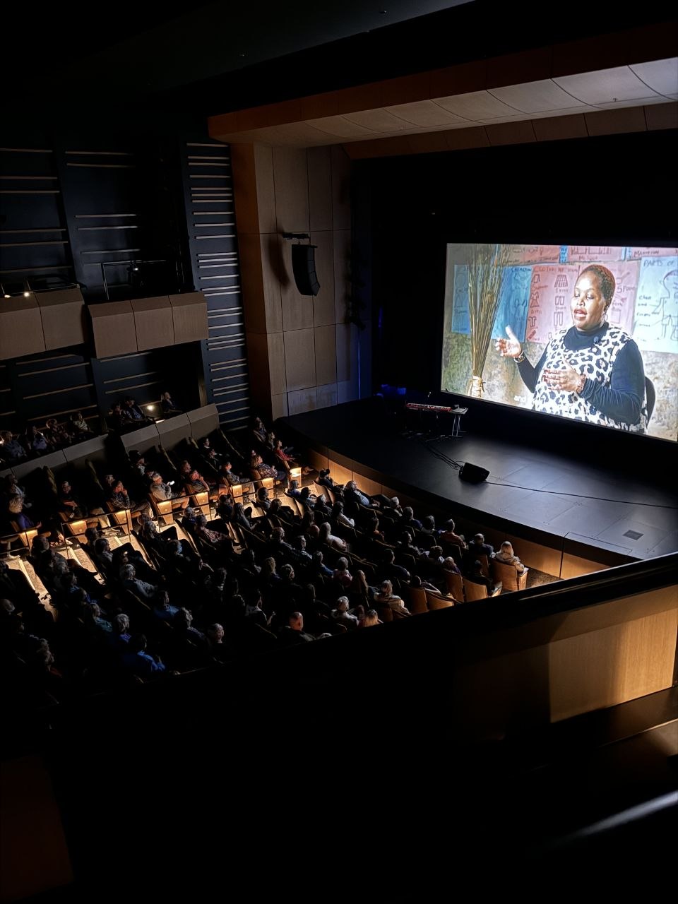 Audience watching an Ubuntu documentary screening in a theater